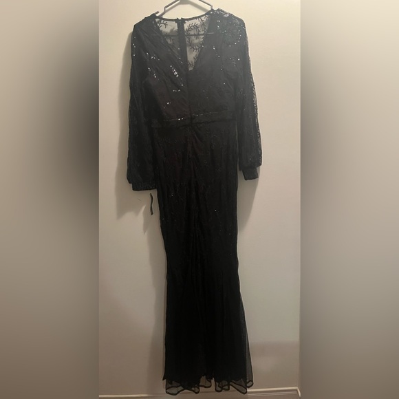 R&M Richards Womens Plus Sequined Surplice Evening Dress - Picture 9 of 13